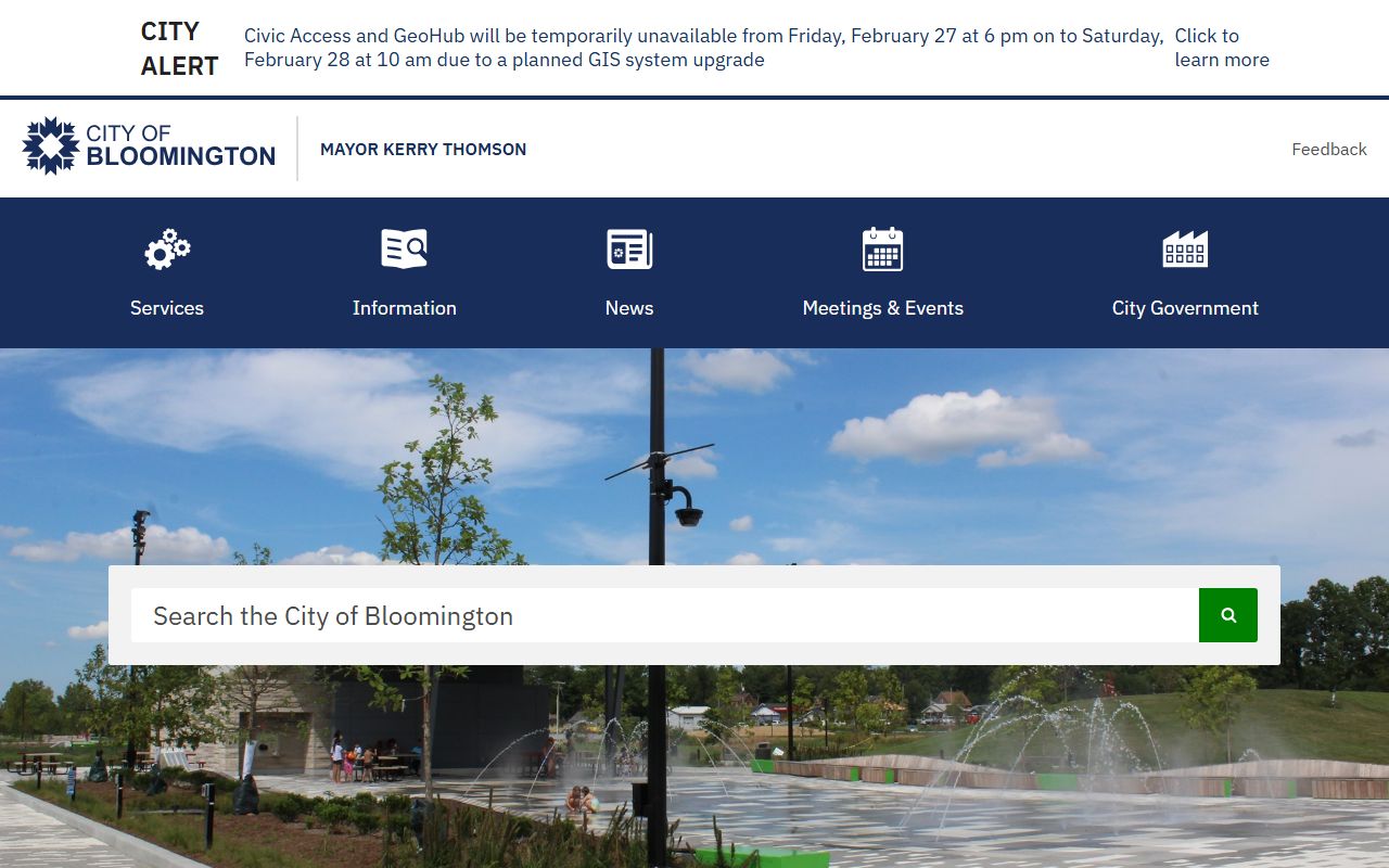 Bloomington Indiana city website for traffic ticket records