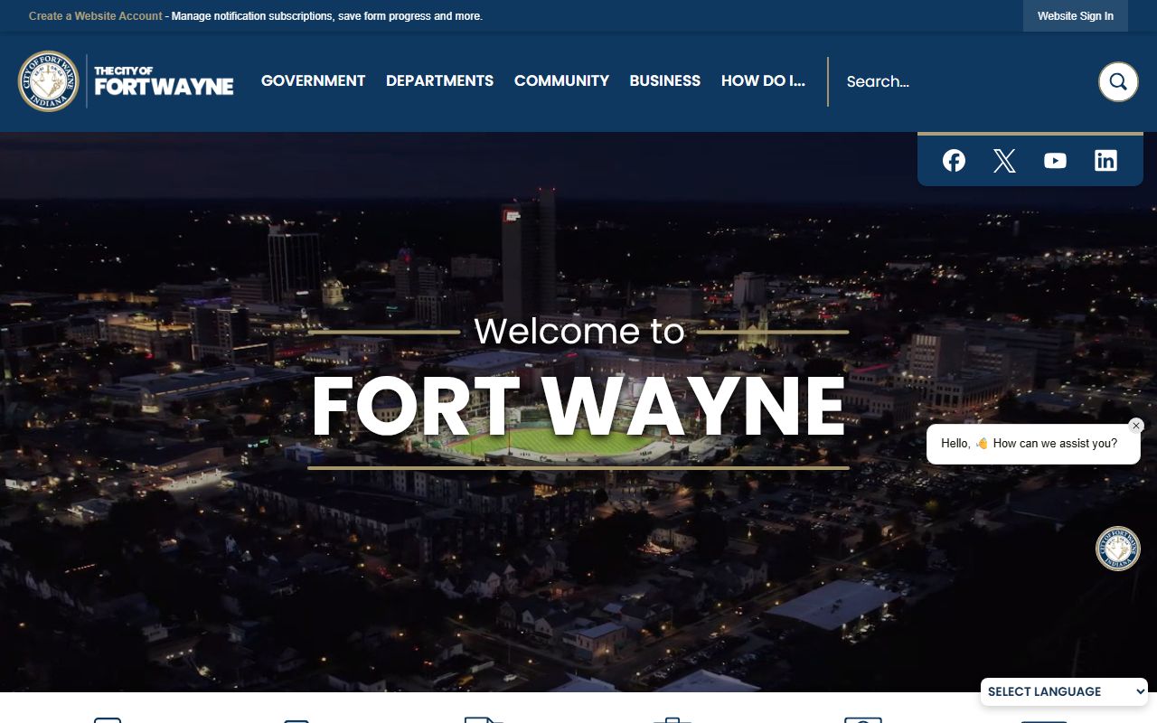 Fort Wayne city website for traffic ticket records