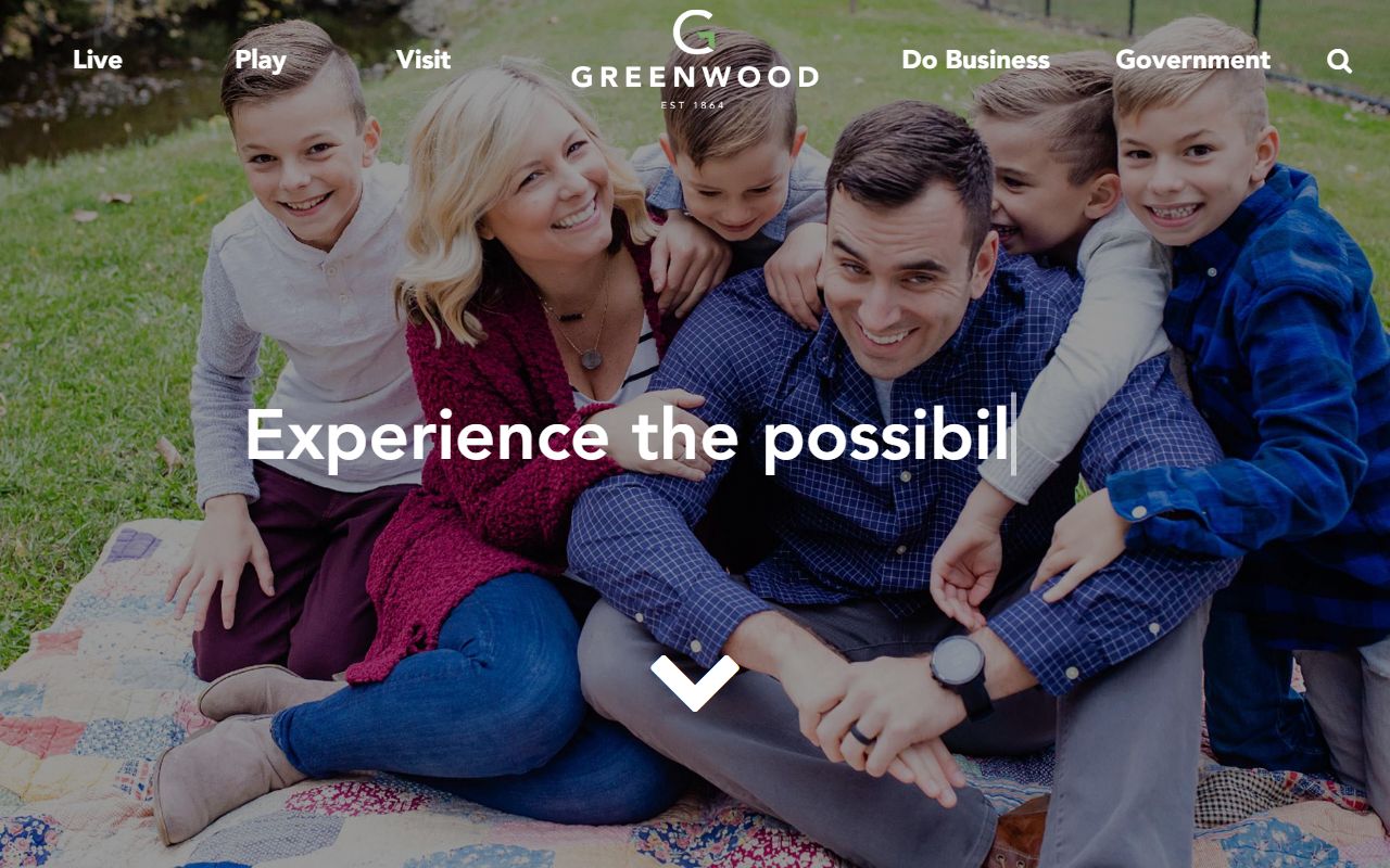 Greenwood Indiana city website homepage showing links to city court and traffic ticket information