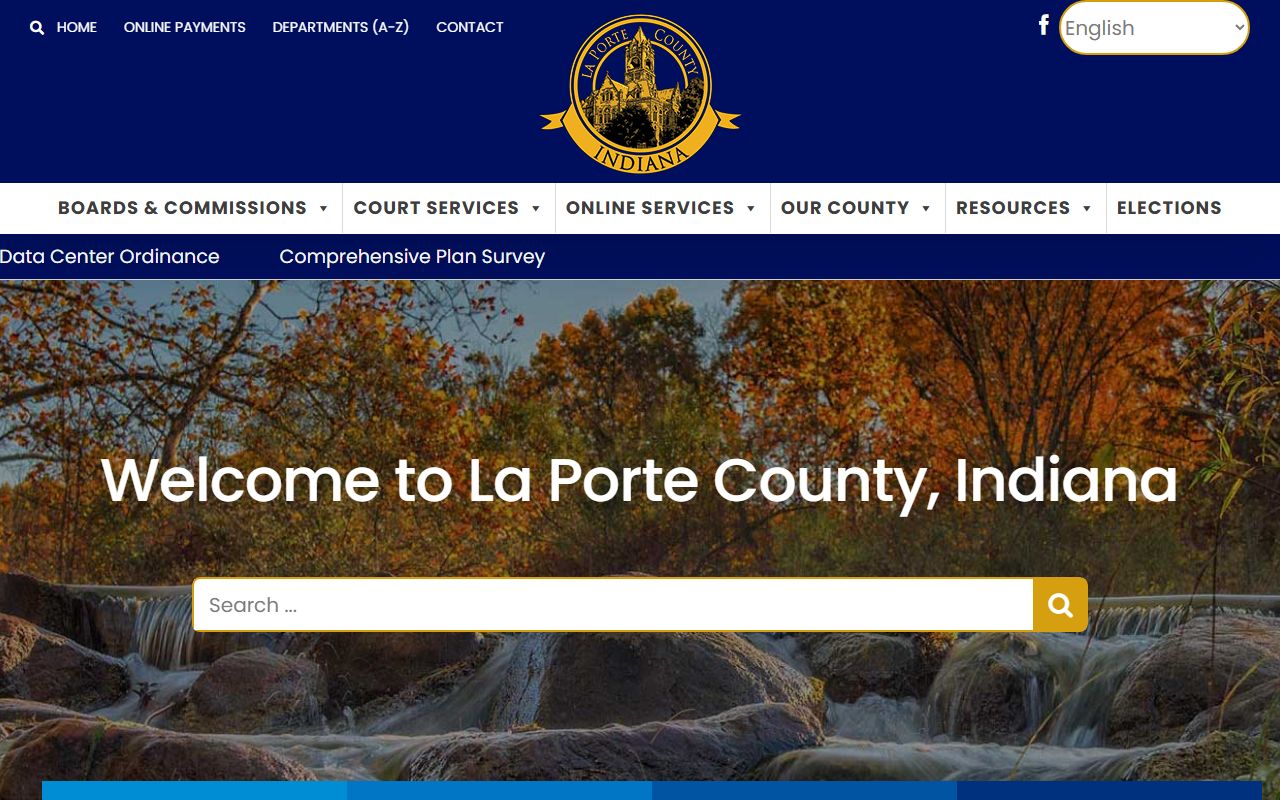 LaPorte County Indiana official website showing Superior Court 3 traffic division information for Michigan City tickets