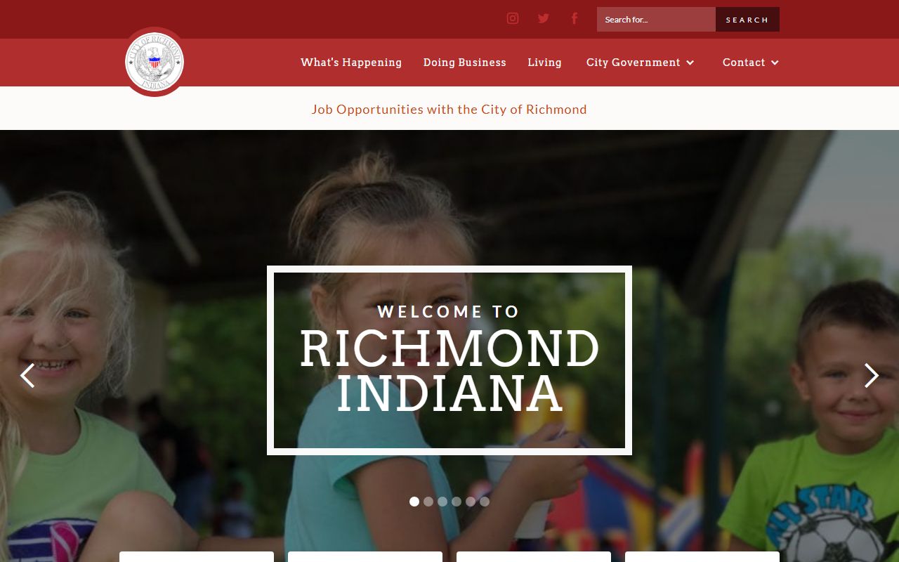 City of Richmond Indiana website with traffic ticket and ordinance violation information