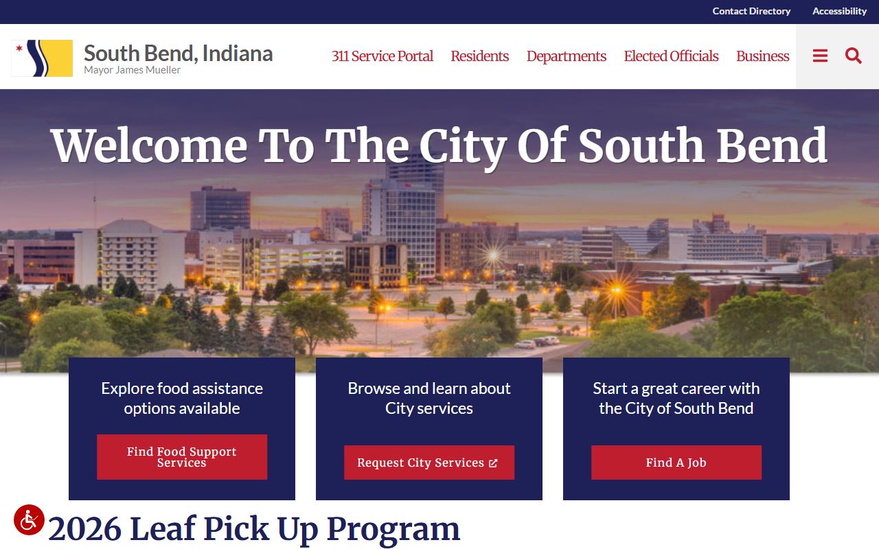 South Bend city website for traffic ticket records