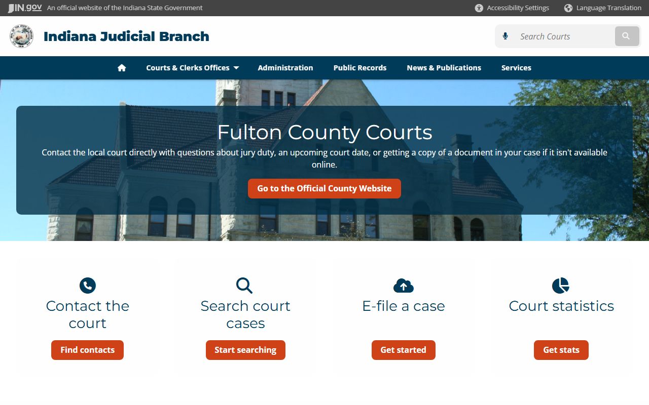 Fulton County Judicial Branch page for traffic ticket records