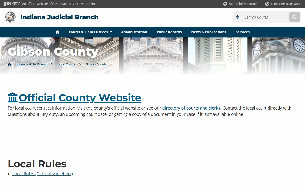 Gibson County Judicial Branch traffic ticket records court information
