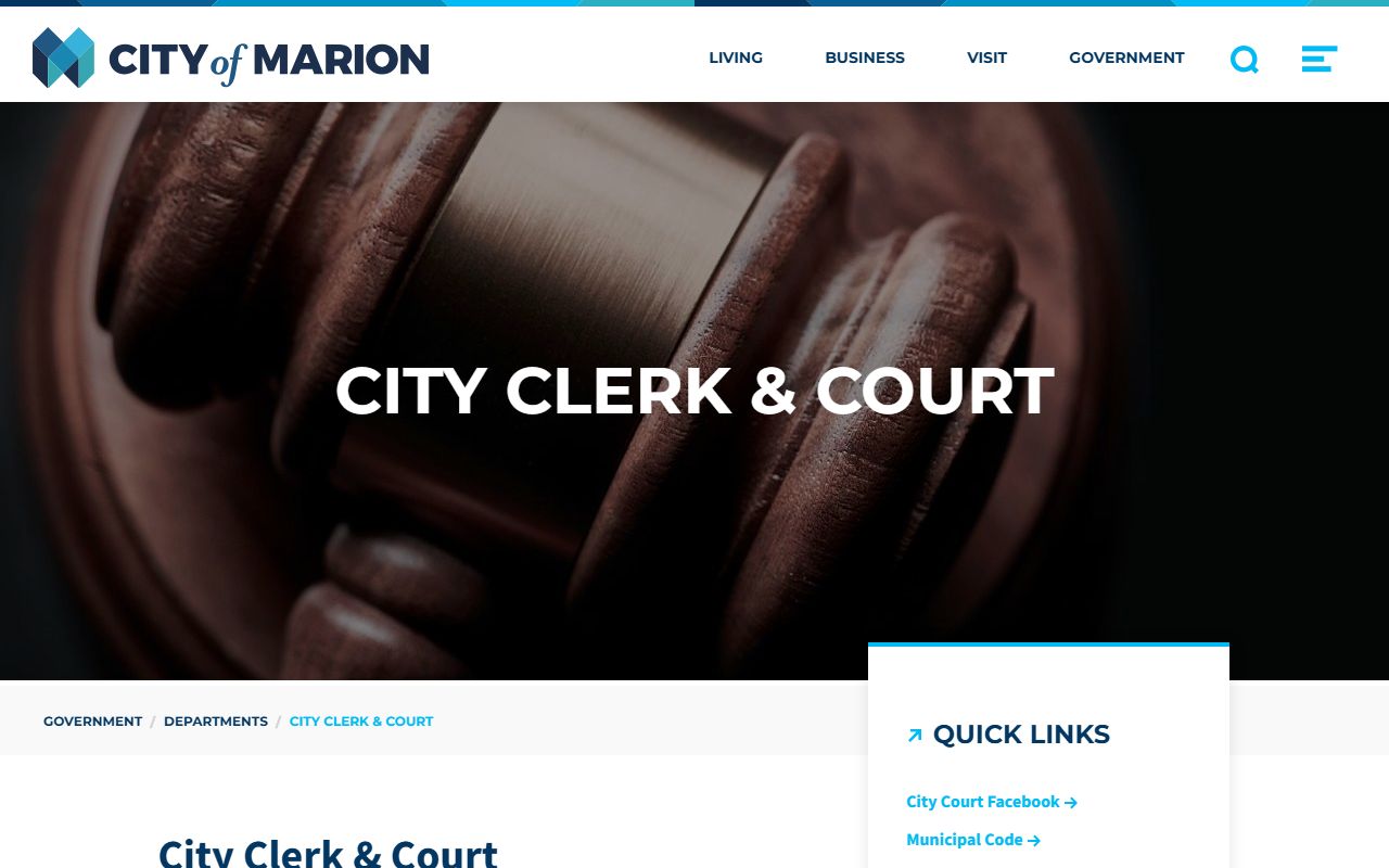 Grant County Indiana government page for traffic ticket records