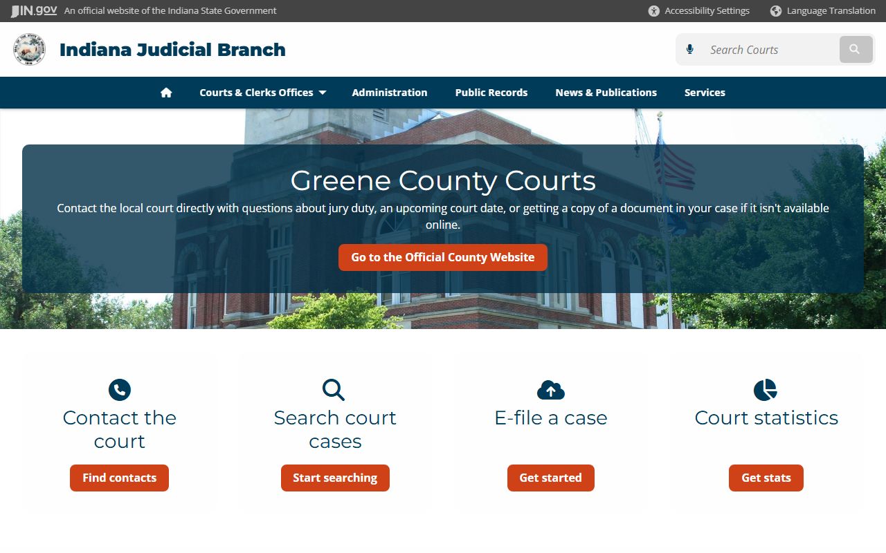 Greene County Indiana Judicial Branch traffic ticket records court information