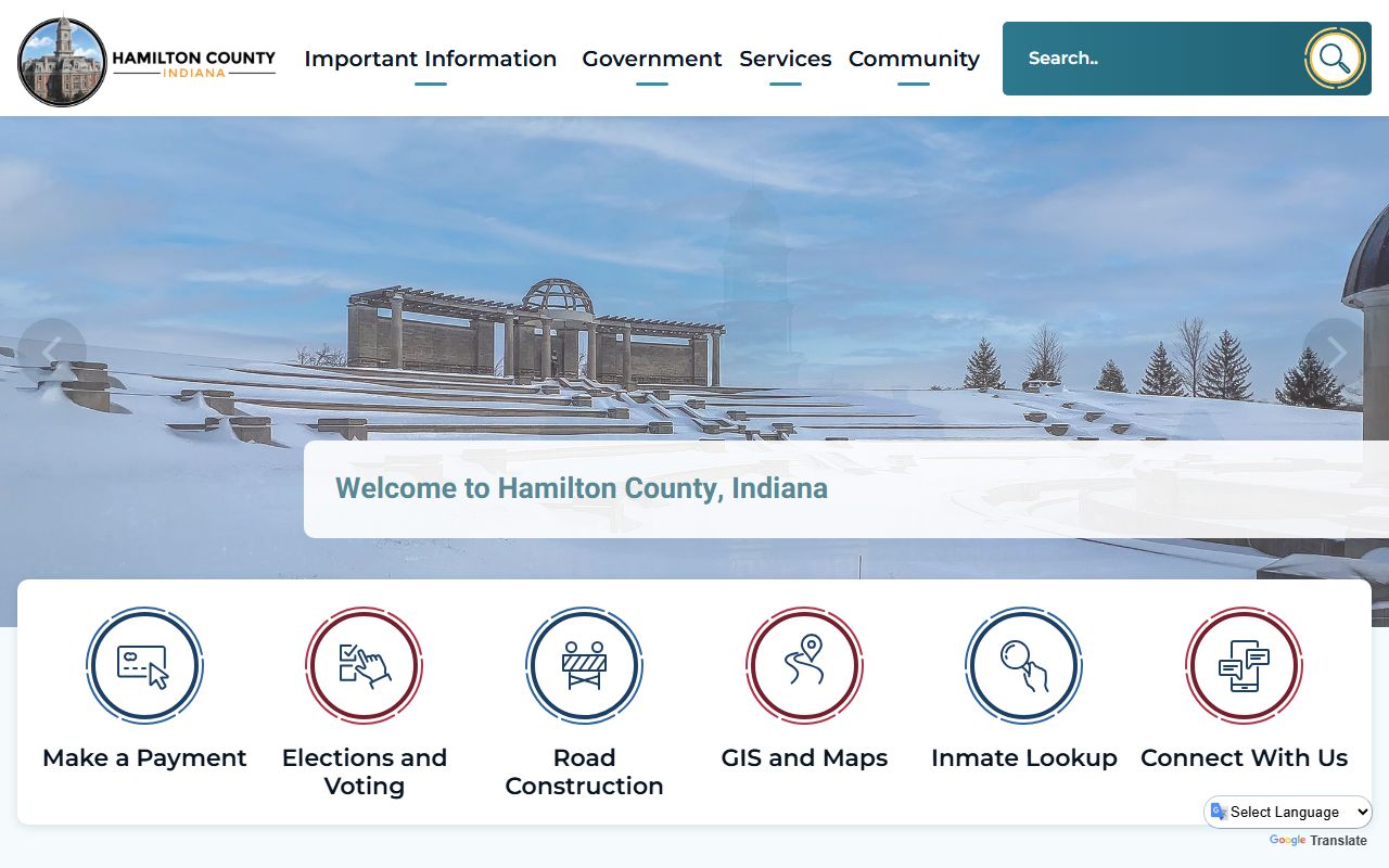 Hamilton County Indiana government website for traffic ticket records