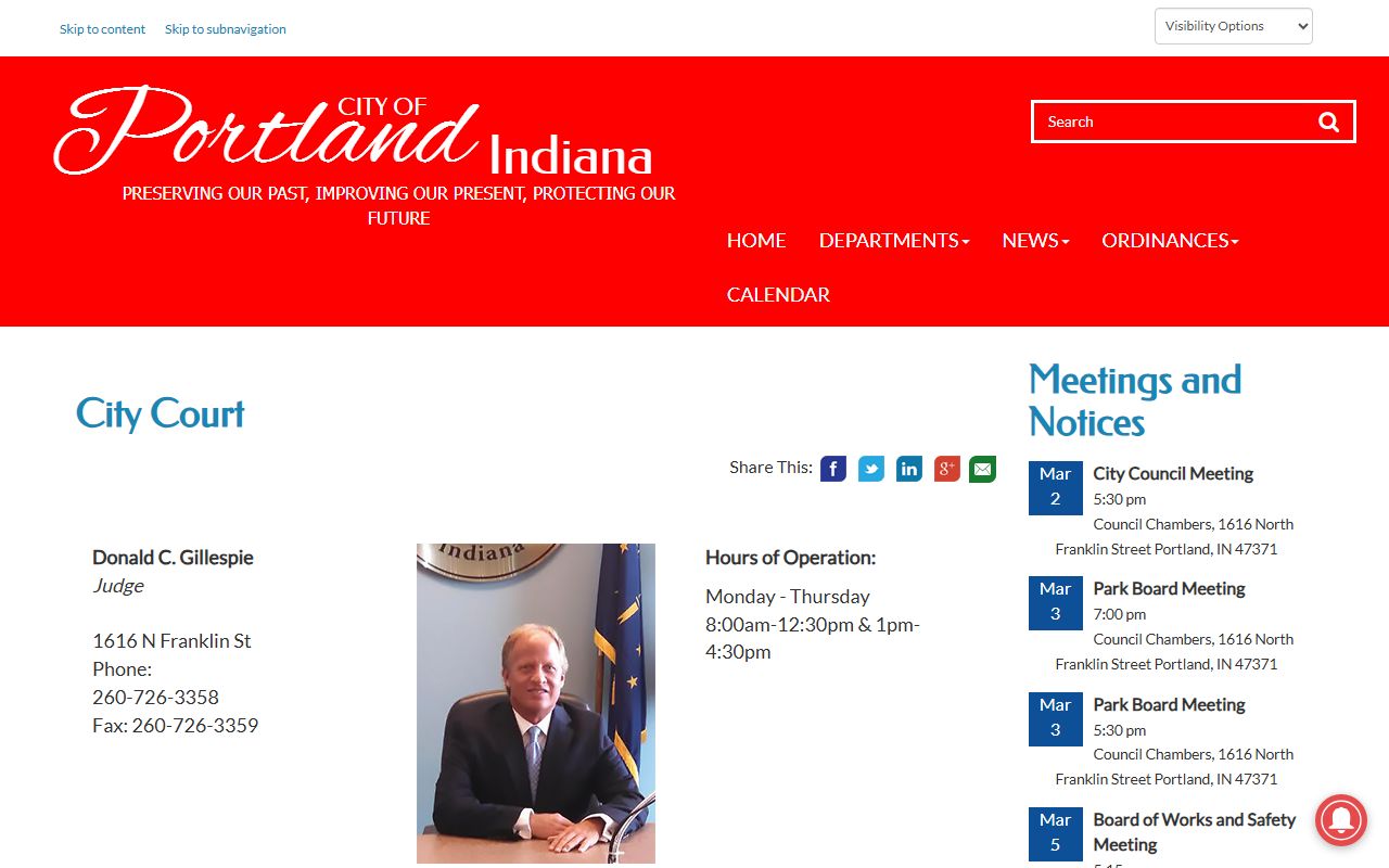 Jay County court and clerk information for traffic ticket records