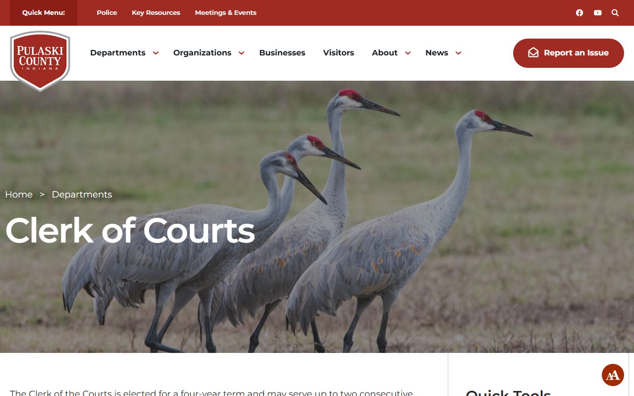 Pulaski County Clerk of Courts department page