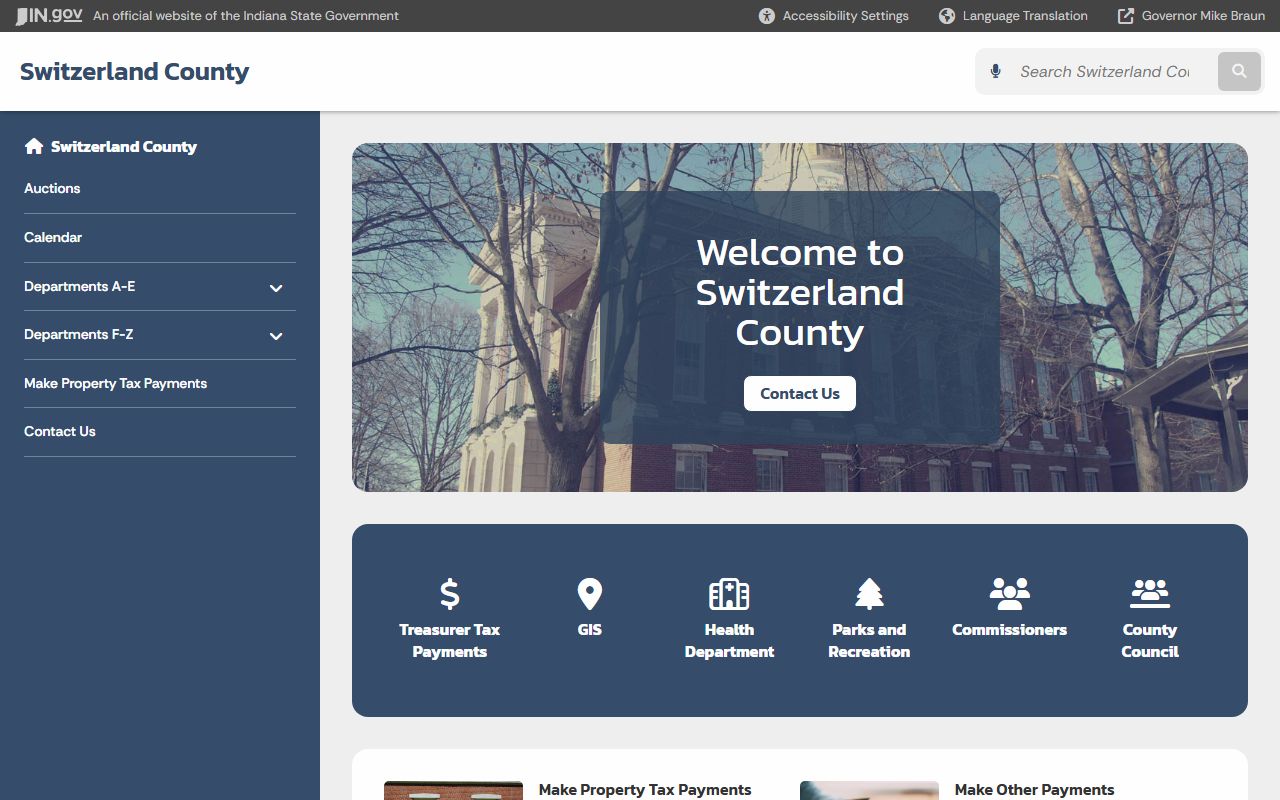 Switzerland County Indiana official government portal