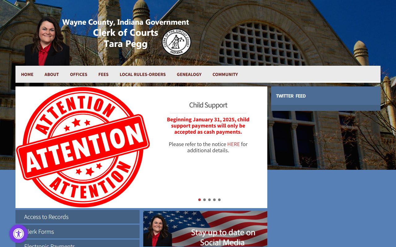Wayne County Indiana Circuit Court Clerk official website