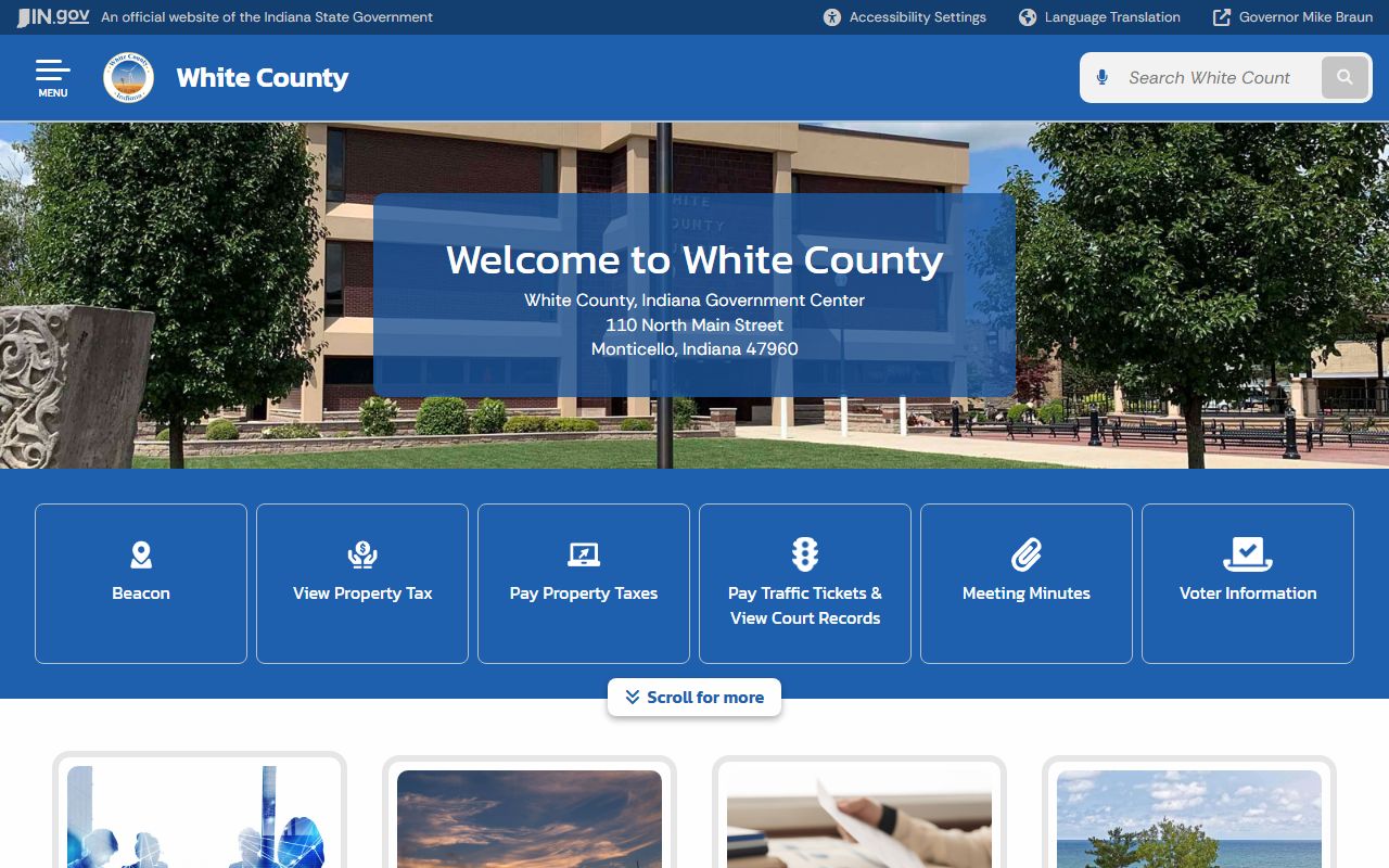 White County Indiana official government website homepage